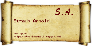 Straub Arnold névjegykártya